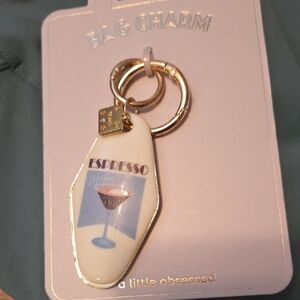 Espresso Martini NWT Bag Charm with Gold Accents
